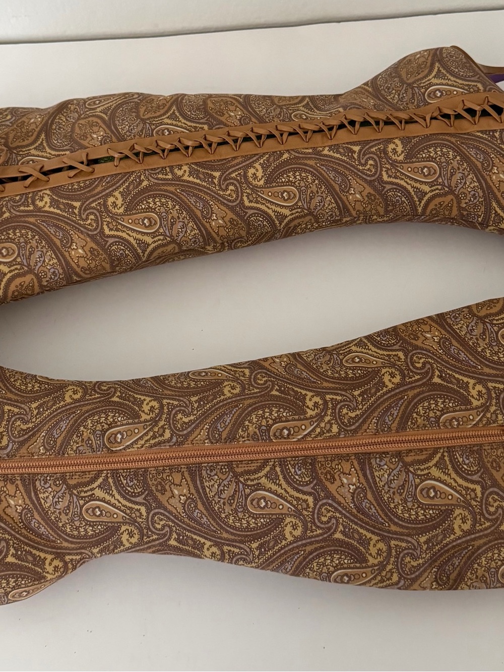 Suzanne Somers paisley tapestry knee-high boots - Picture 4 of 11
